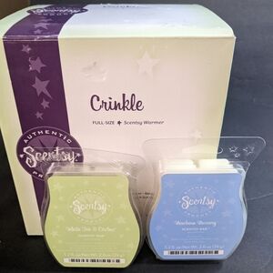 Scentsy Full Size Crinkle Wax Warmer Plus Two Wax Melts
